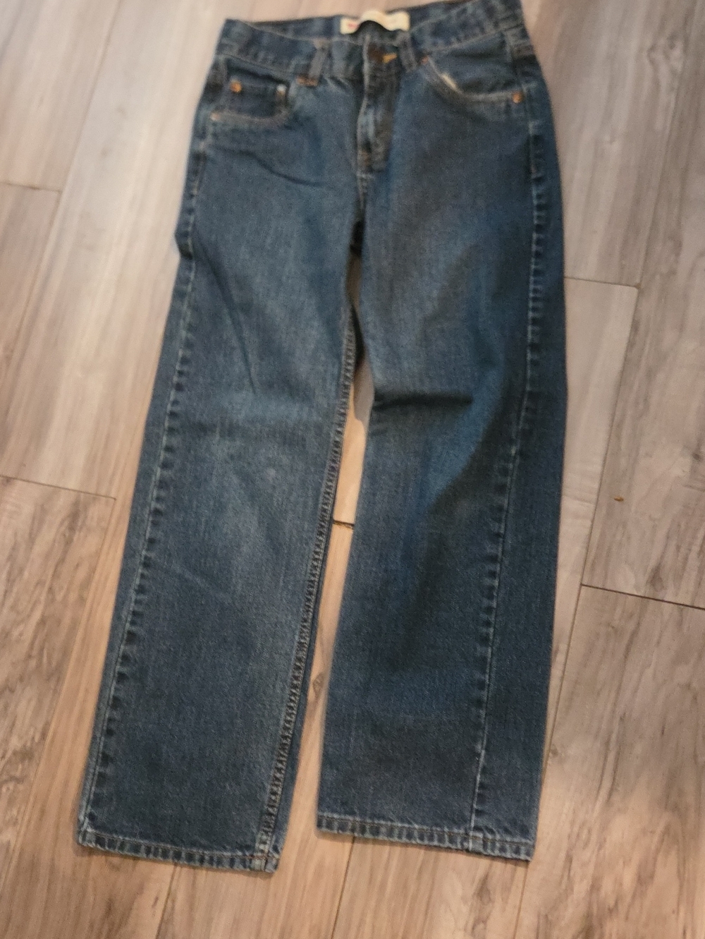 Signature by Levi Strauss Straight-Leg Dark Blue Jeans